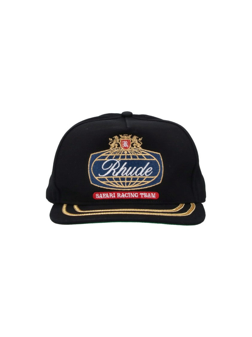 Rhude Black Cotton Safari Patch Baseball Cap