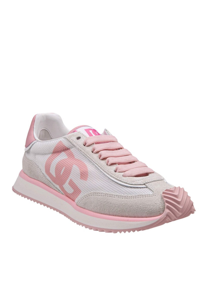 Dolce & Gabbana White/Pink Dragon Sneakers