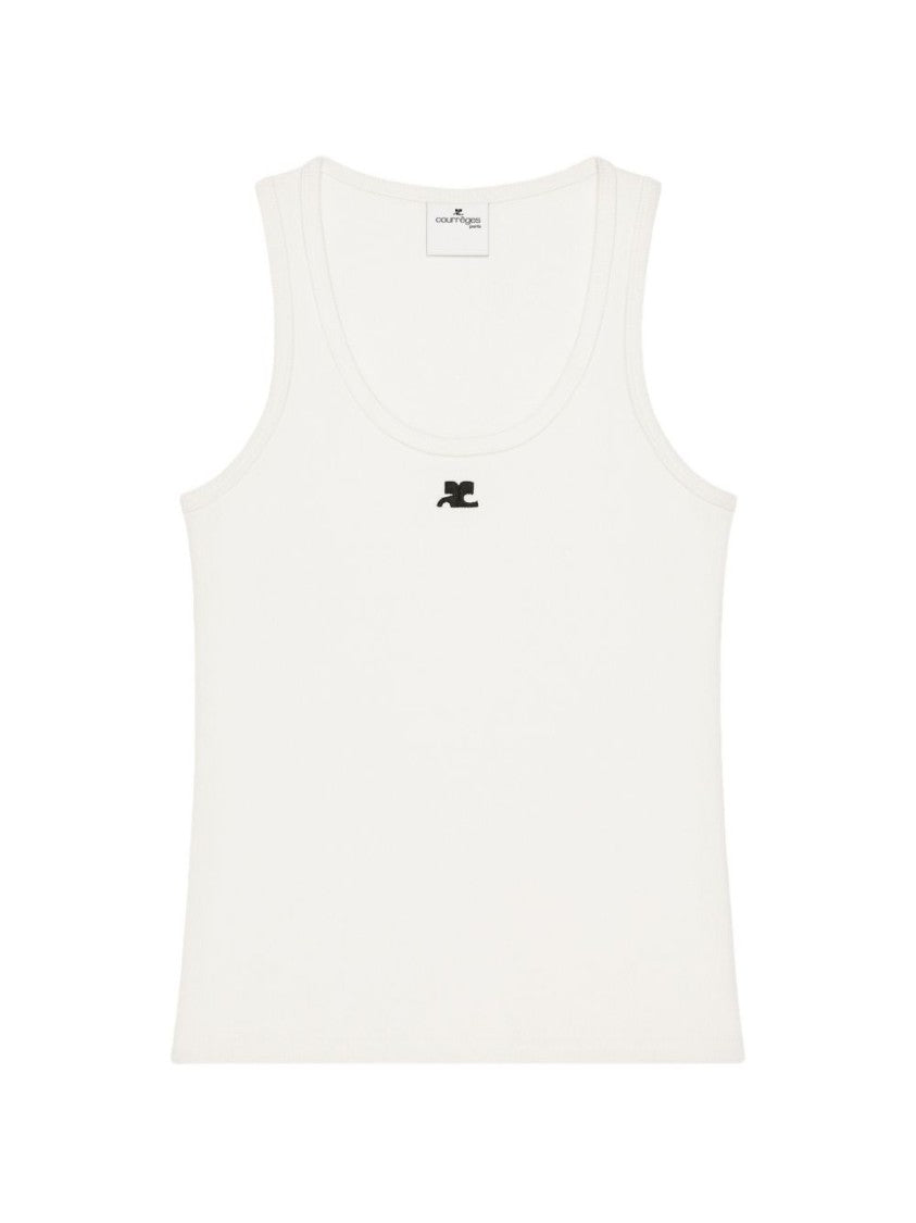 Courrèges Scoop Neck Ribbed Tank Top