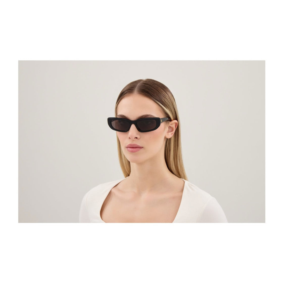 Balenciaga Black Grey Everyday Rectangular Sunglasses