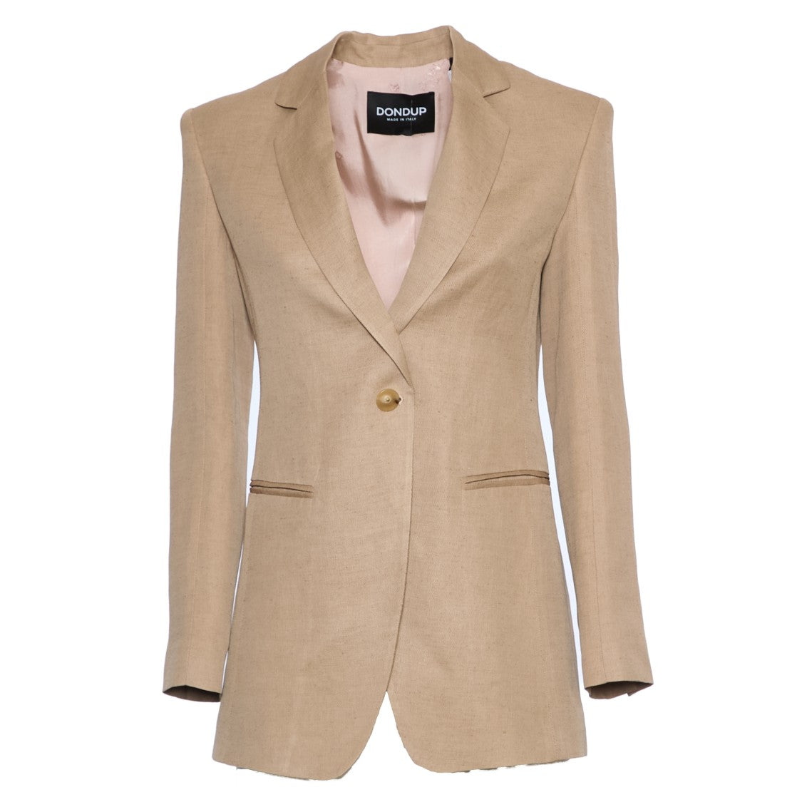 Dondup Single-Breasted Linen Blend Blazer