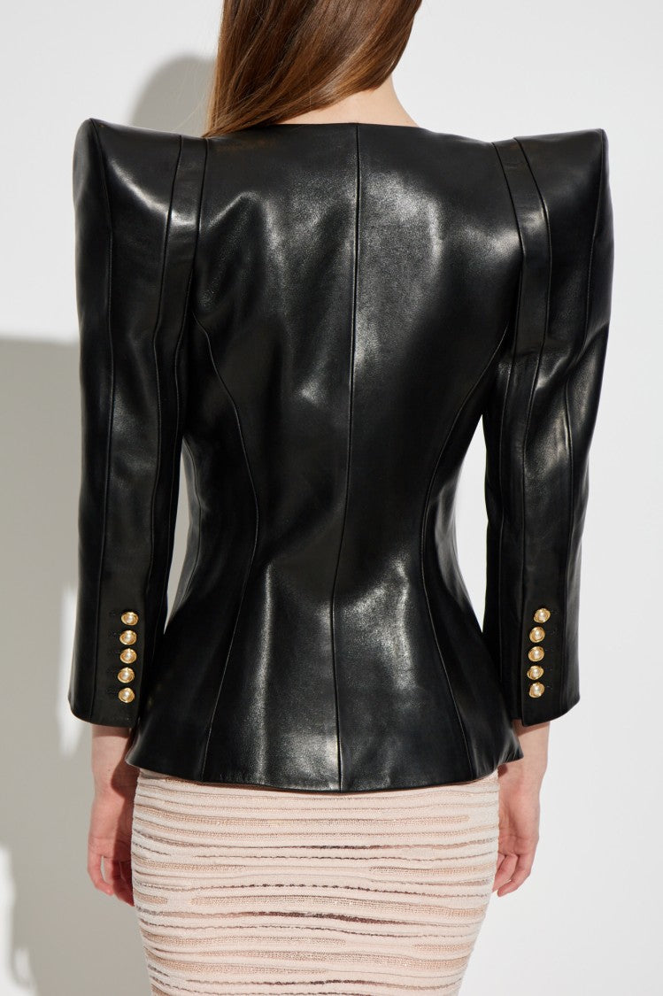 Balmain Tailored Lambskin Leather Jacket