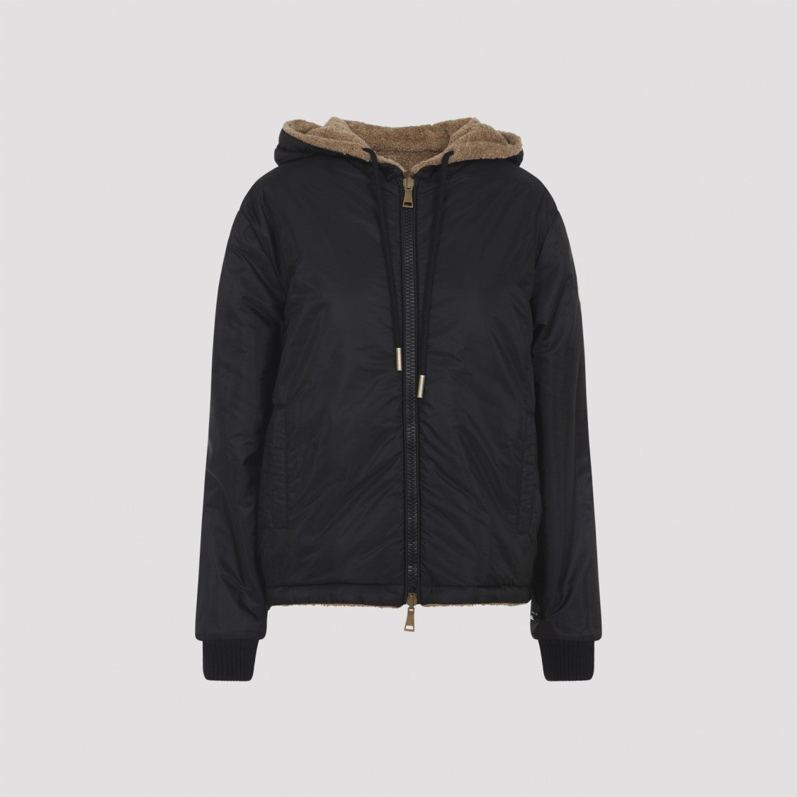 Moncler Zip Up Brown Acrylic Jacket