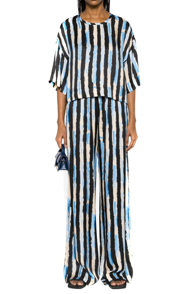 Pinko Women's Trousers With Striped Pattern And Drawstring Waist