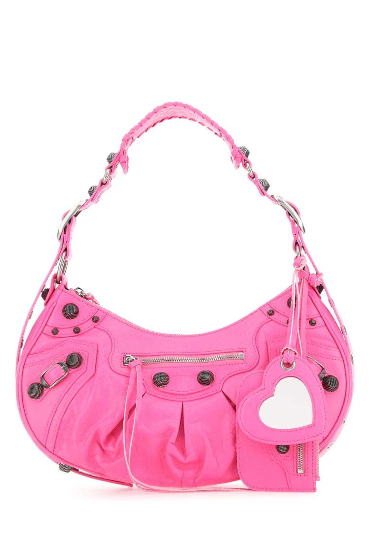 Balenciaga Fluo Pink Nappa Leather Le Cagole S Shoulder Bag