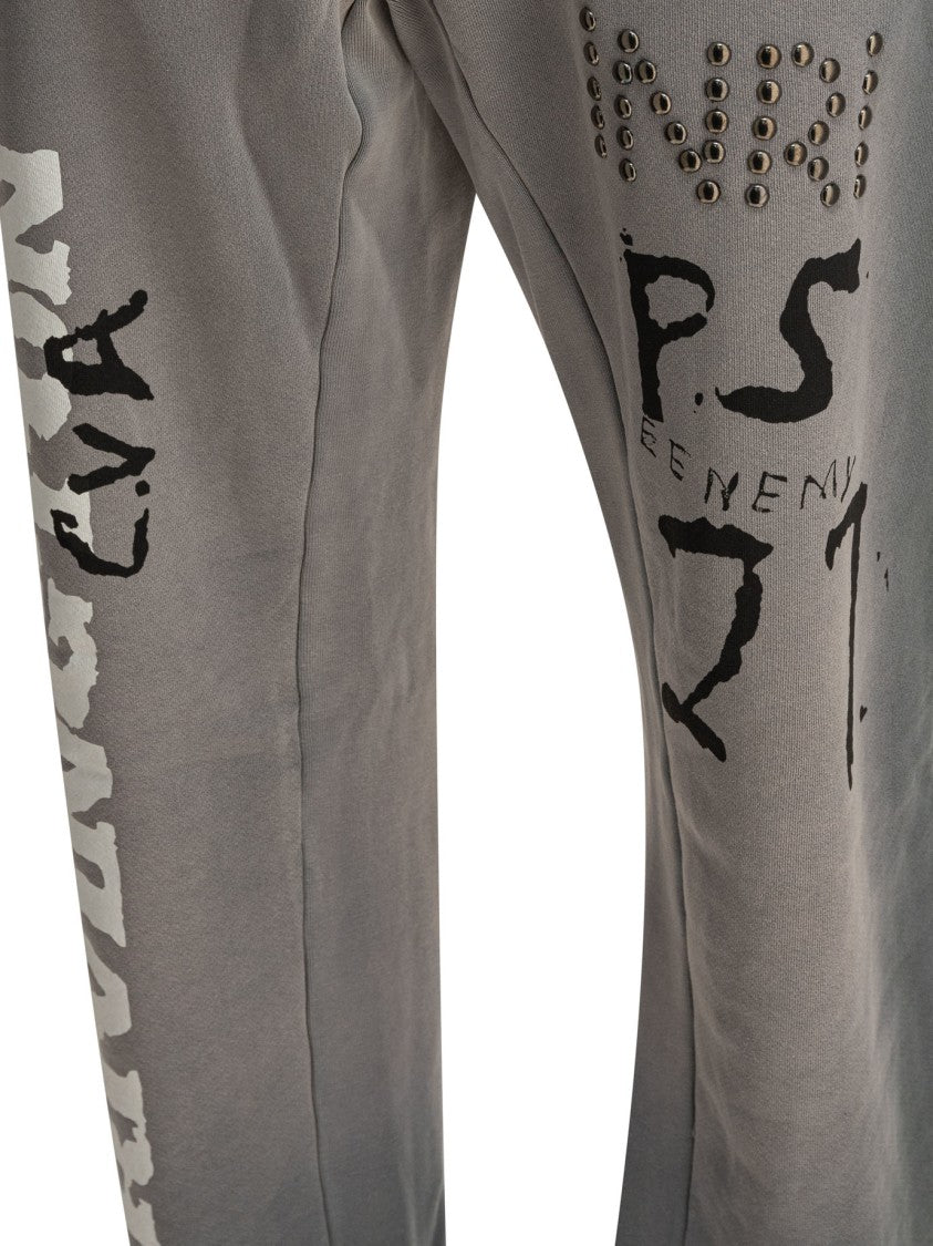 Rrr123 Faded Grey Trousers With Graphic Prints