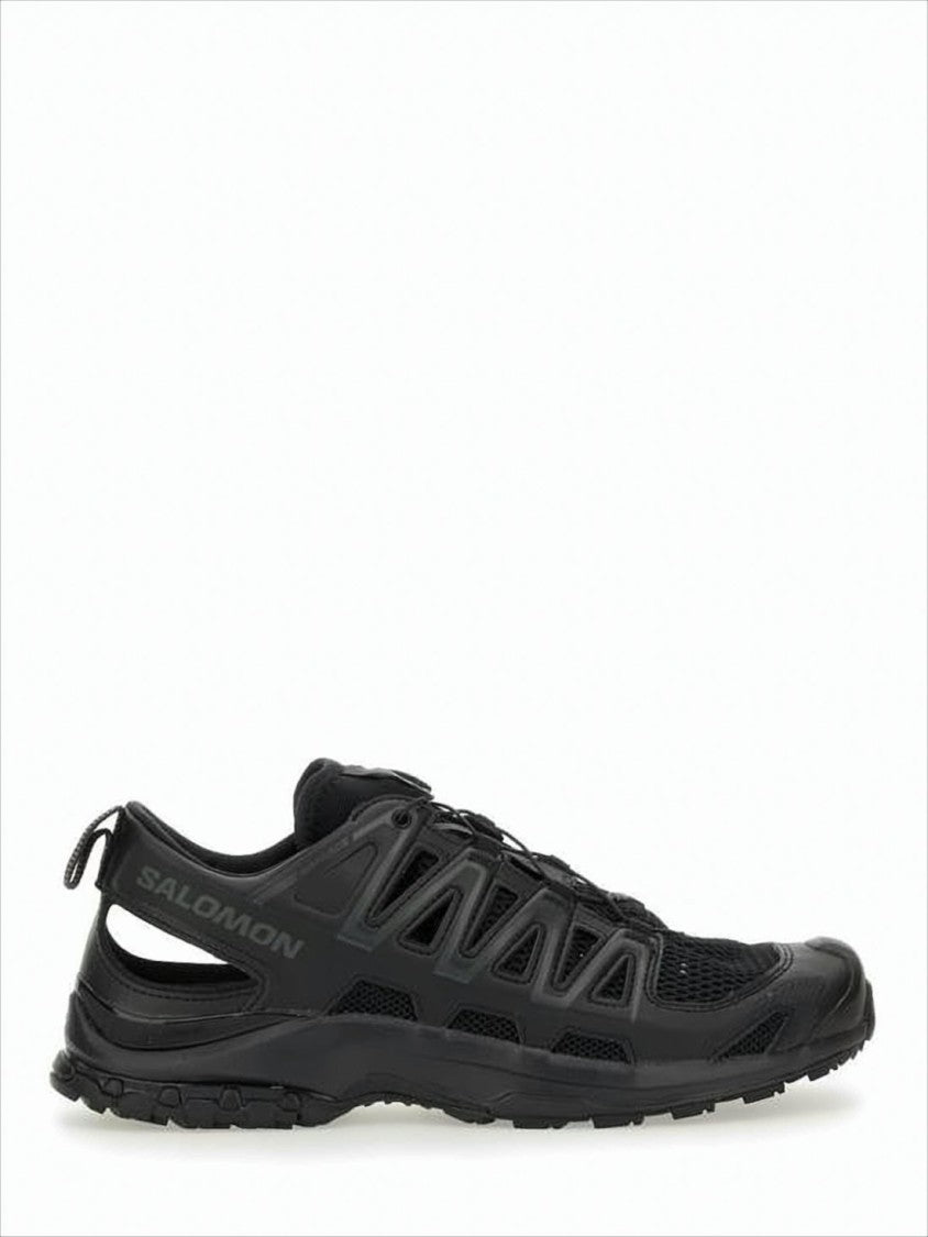 Salomon All-Black Athletic Sneakers With Quick-Pull Lacing System