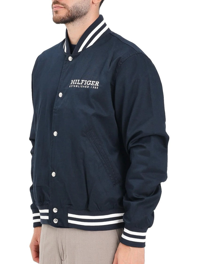 Tommy Hilfiger College Jacket With Snap Button Closure And Bold Graphic