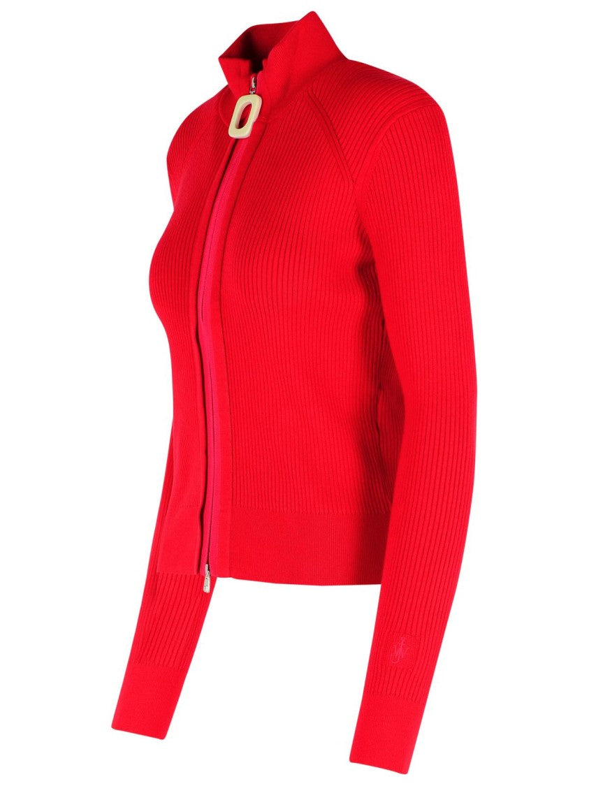 J. W. Anderson Crimson Red Cotton Blend Turtleneck Sweater