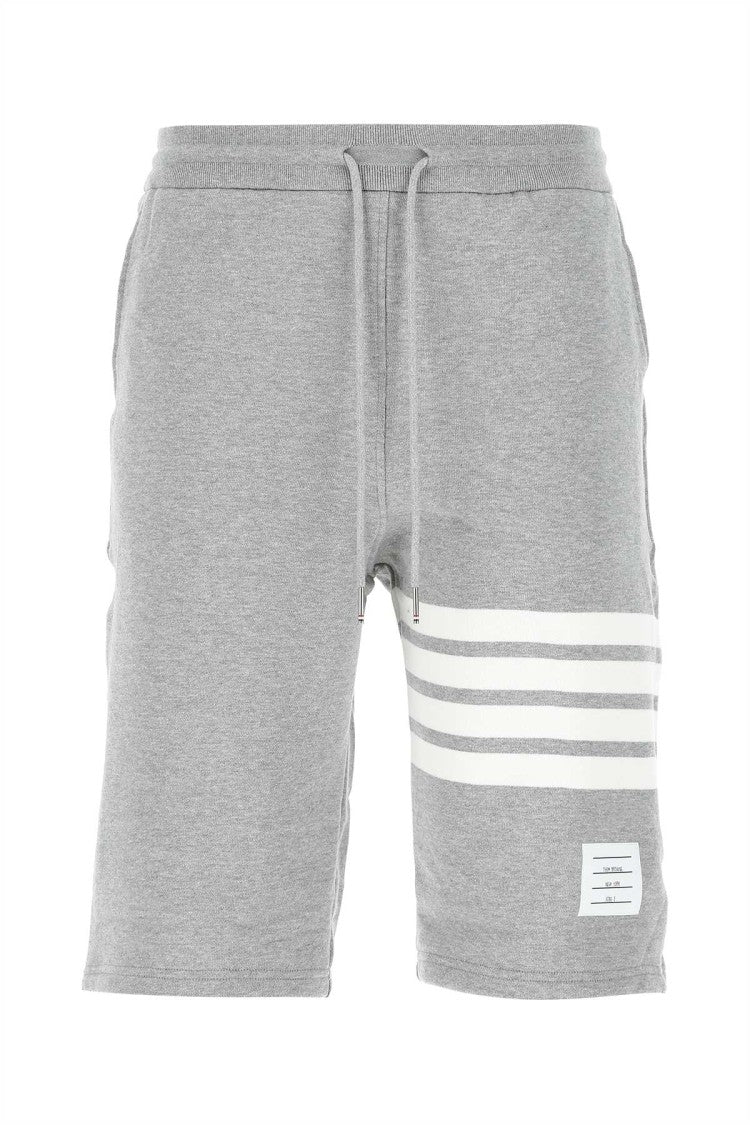 Thom Browne Melange Grey Cotton Bermuda Shorts