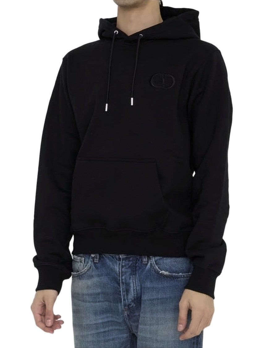 Christian Dior Classic Black Hoodie With Adjustable Drawstring