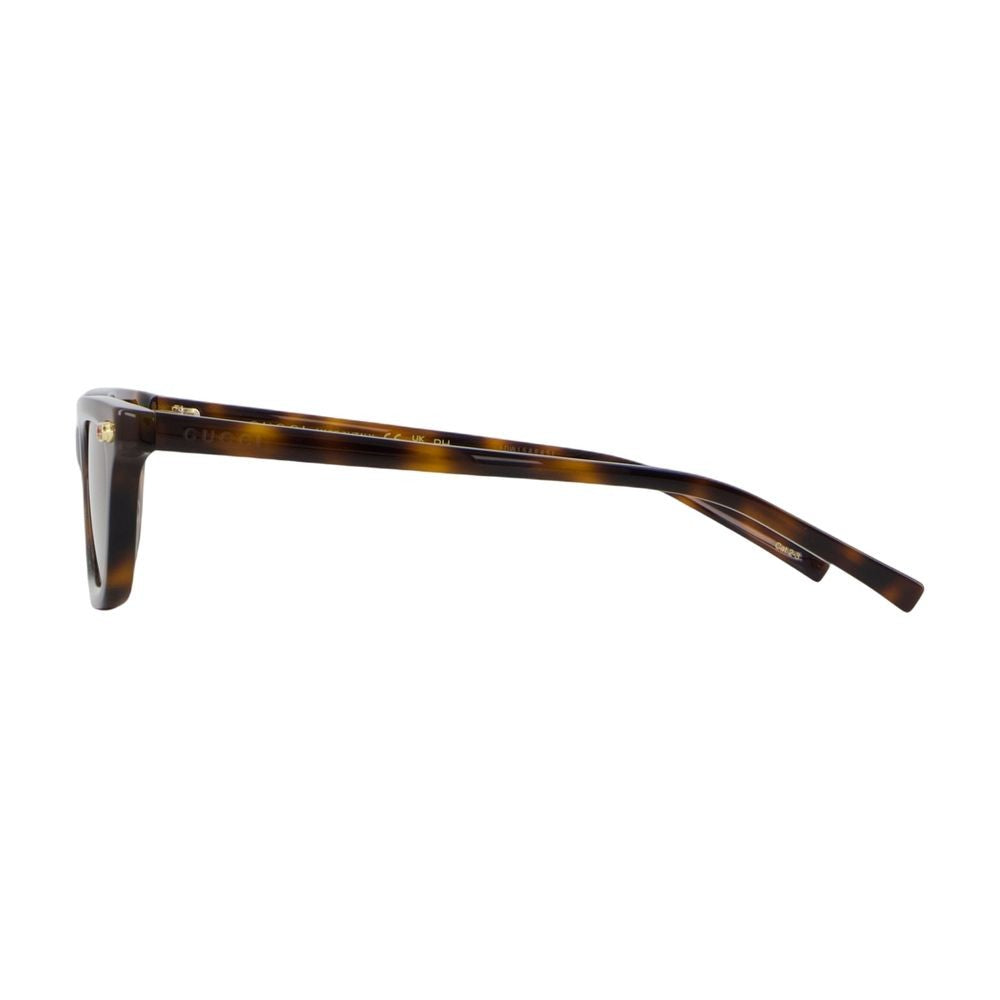 Gucci Tortoiseshell Acetate Rectangular Sunglasses With Gold Accents