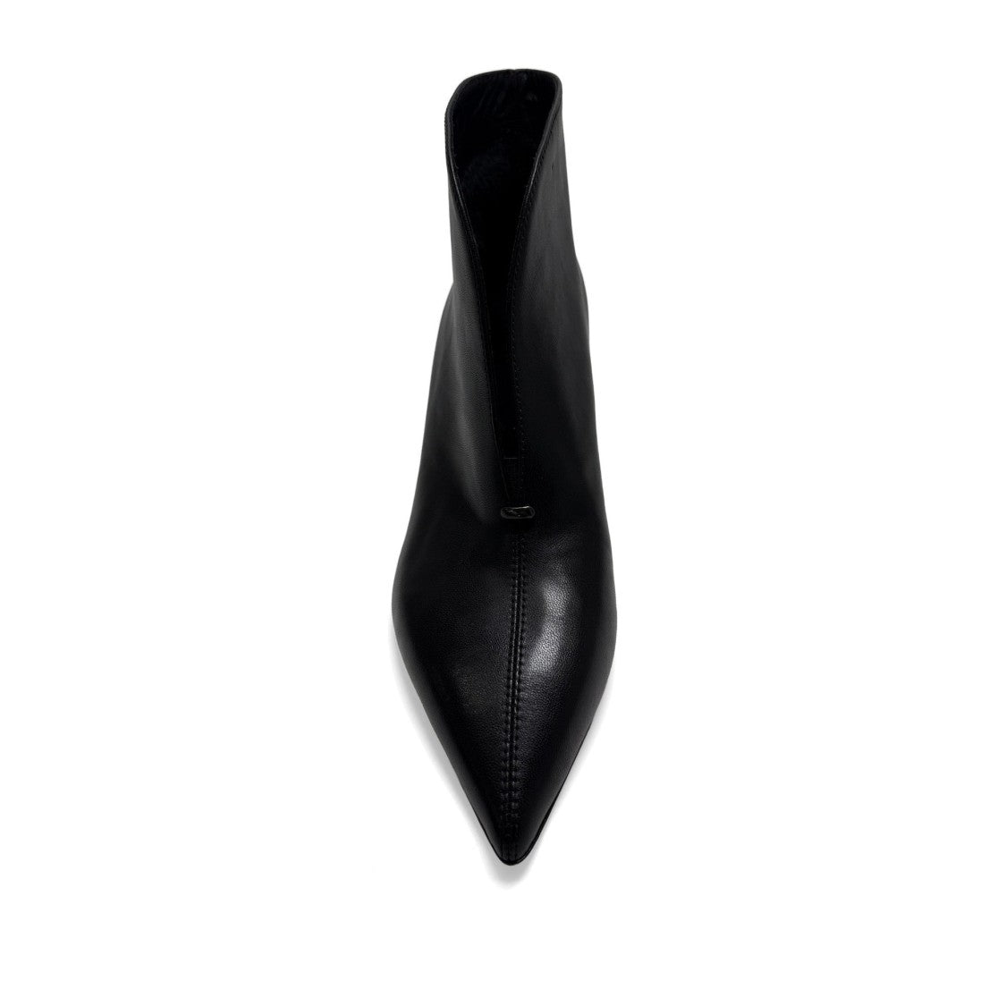 Sergio Moretti Black Pointed Toe Mid-Height Stiletto Leather Pumps