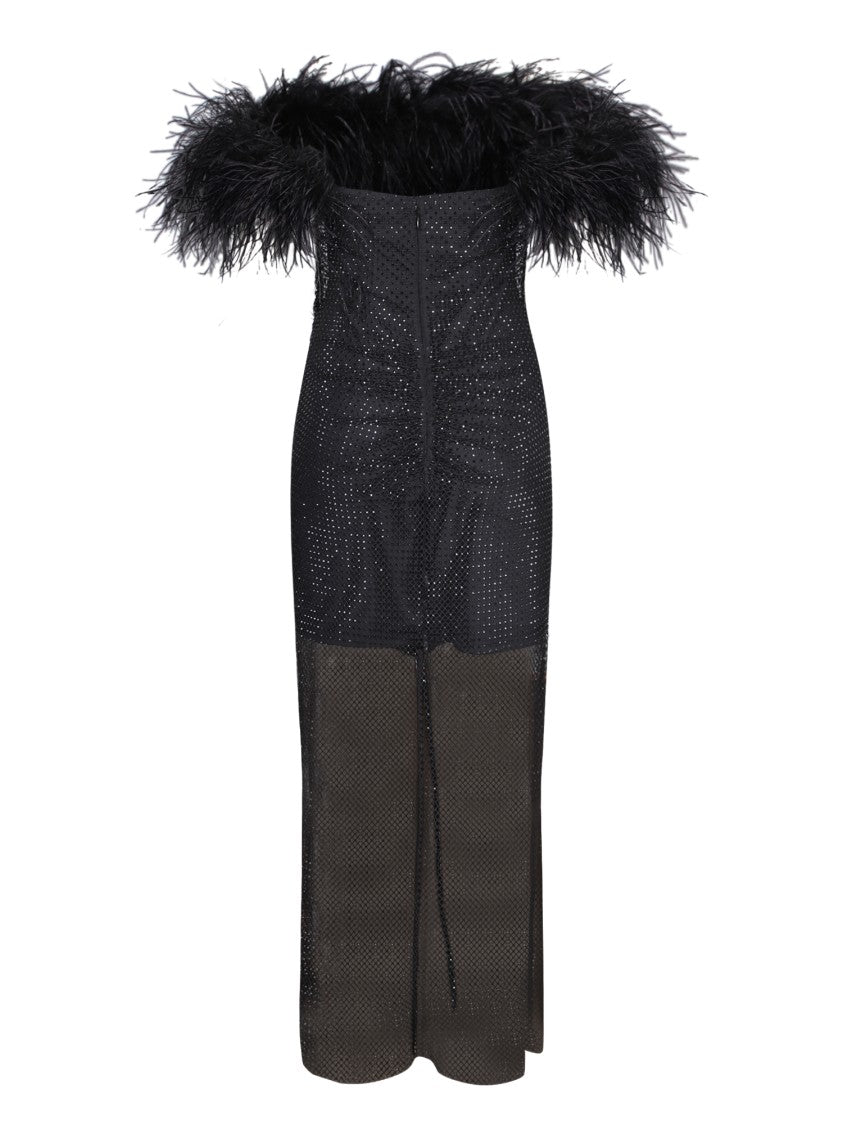 Self-Portrait Black Feather Detailed Dresses