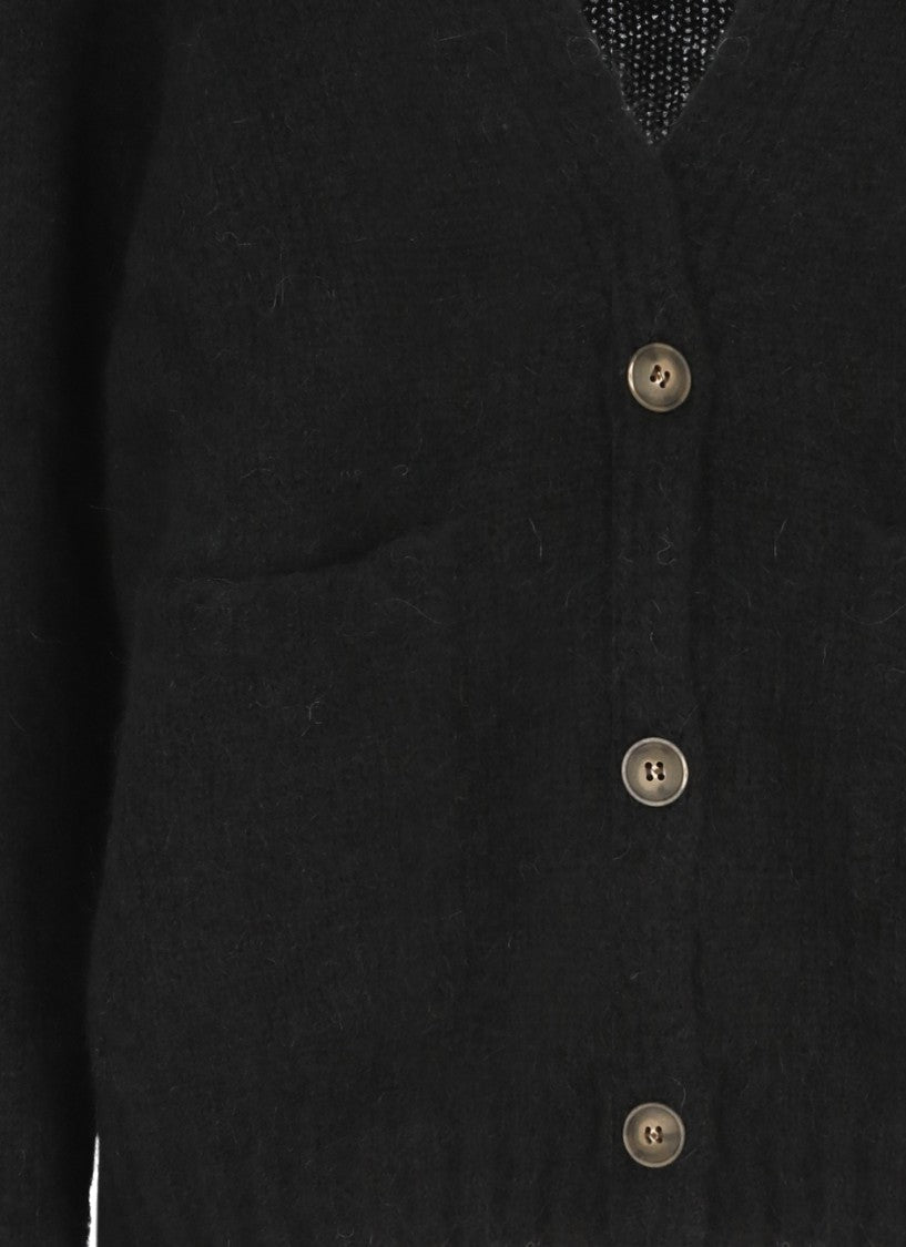 Oliver Lattughi Black Alpaca Cardigan