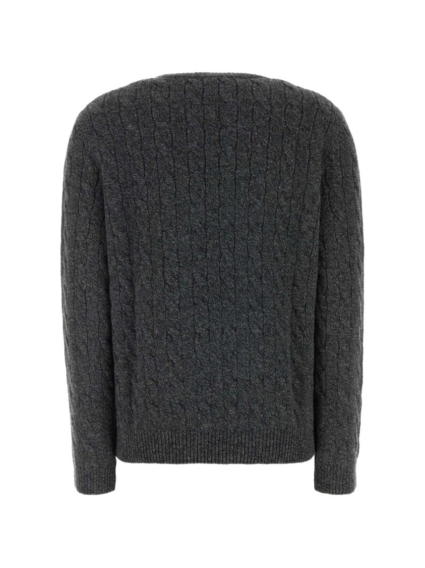 Valentino Cable Knit Wool Crew Sweater