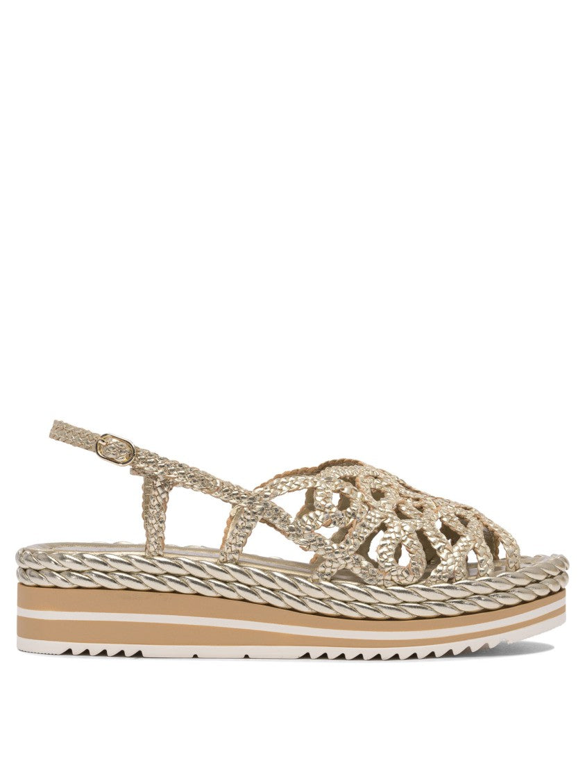Pons Quintana Woven Leather Sandals With Platform Sole
