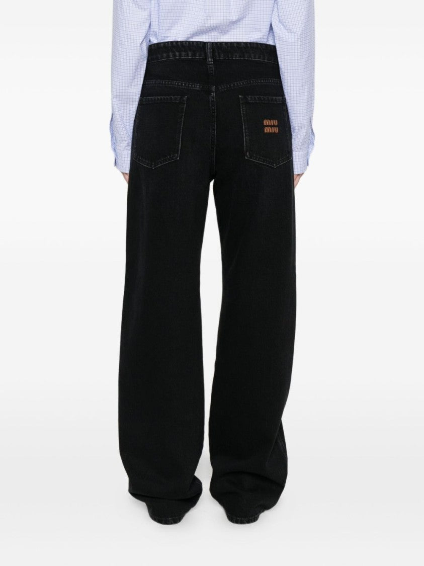 Miu Miu Relaxed-Fit High-Waist Jeans With Wide Legs