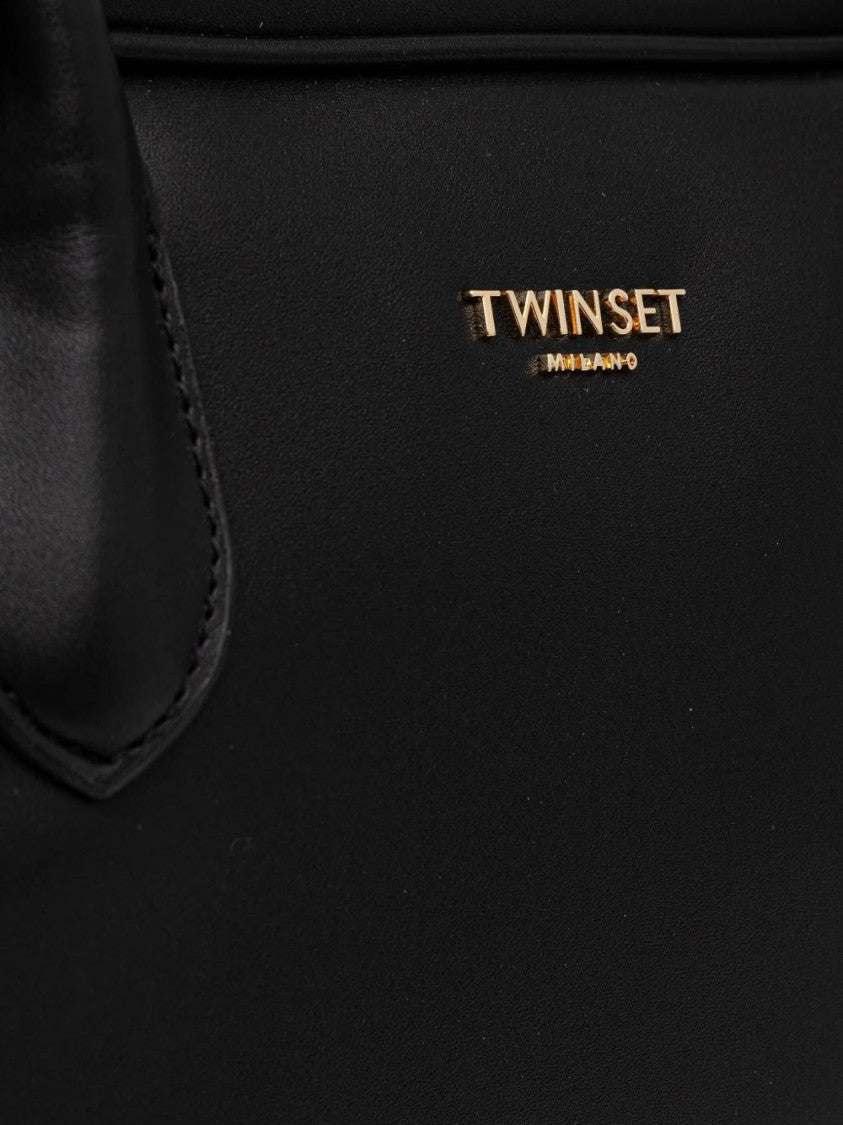 Twin-Set Structured Black Bag With Minimalist Design