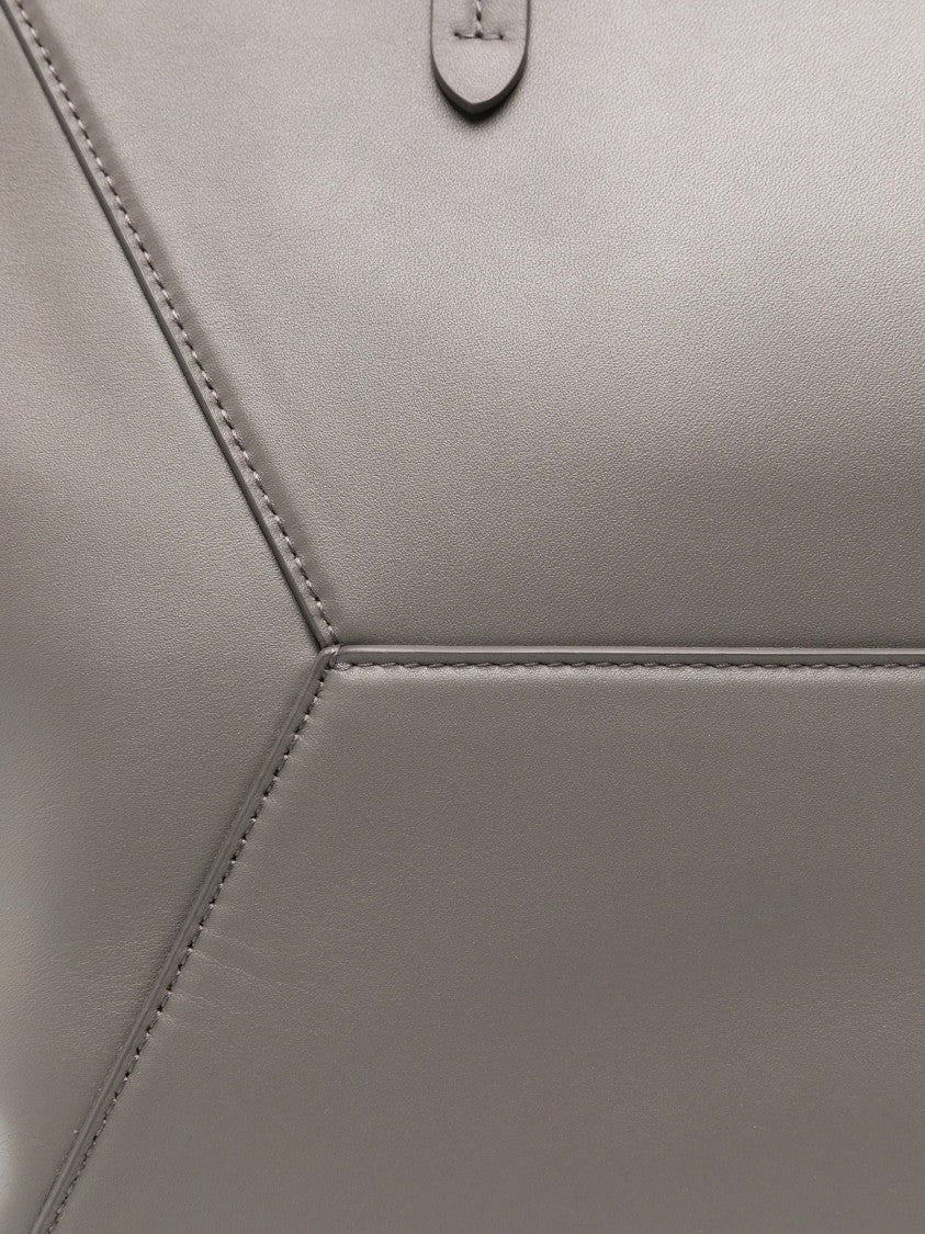 Brunello Cucinelli Borsa Geometric Panel Leather Tote Bag