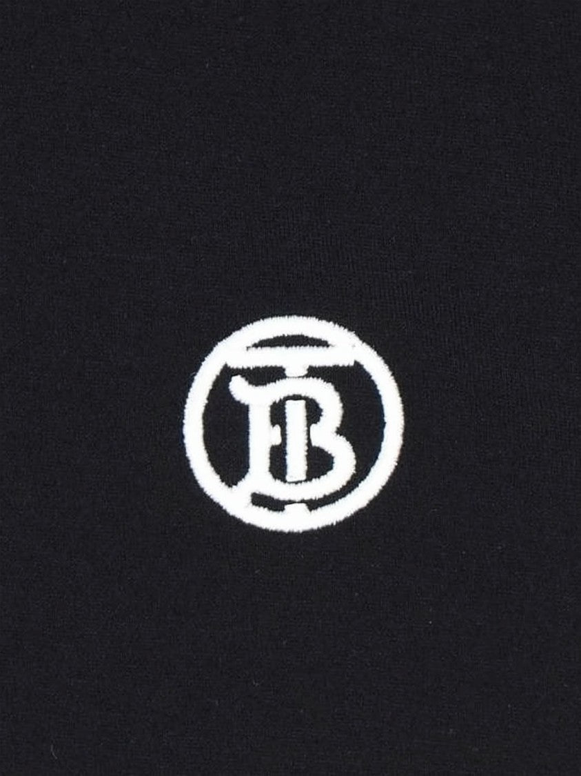 Burberry Crew Neck T-Shirt With Contrasting Embroidered Logo
