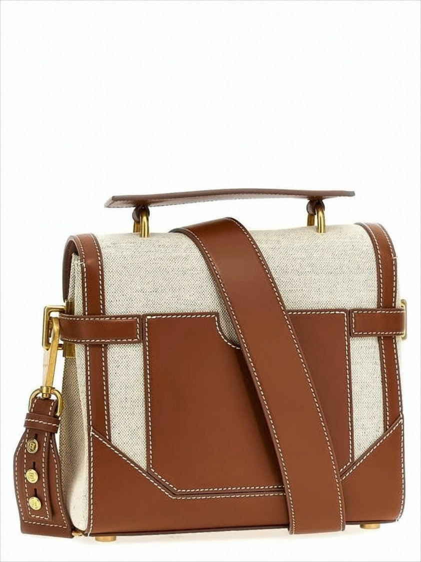 Balmain Canvas And Calf Leather Tote Bag