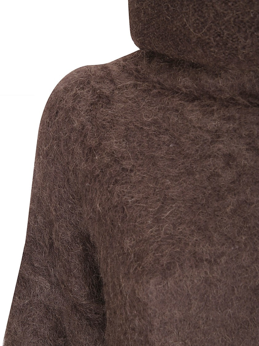 Uma Wang Soft Alpaca High Neck Oversized Knit Sweater