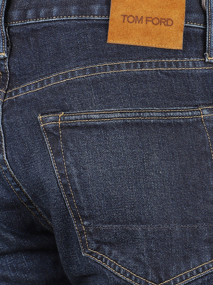 Tom Ford Dark Wash Denim Jeans With Classic Five-Pocket Design