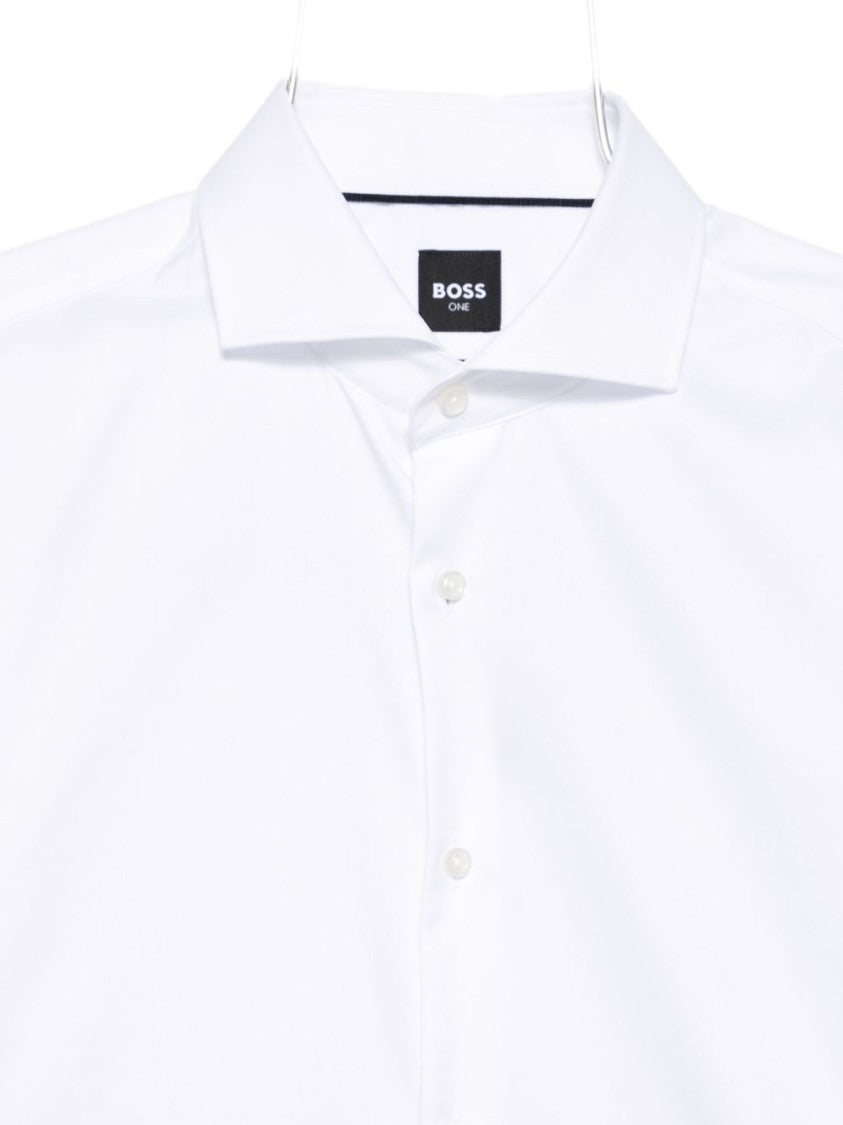 Boss Formal White Button-Down Shirt With Tailored Fit