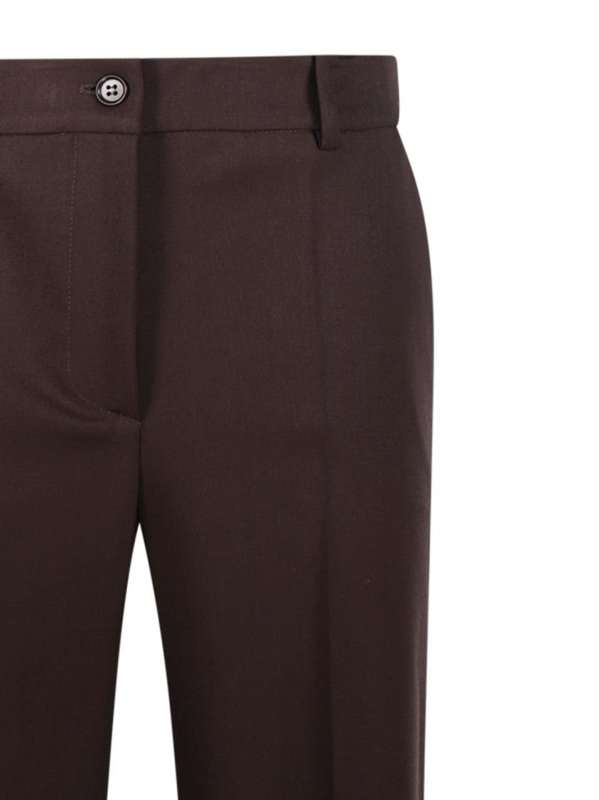 Parosh Tailored Brown Trousers With Mid-Rise Waist And Straight Legs