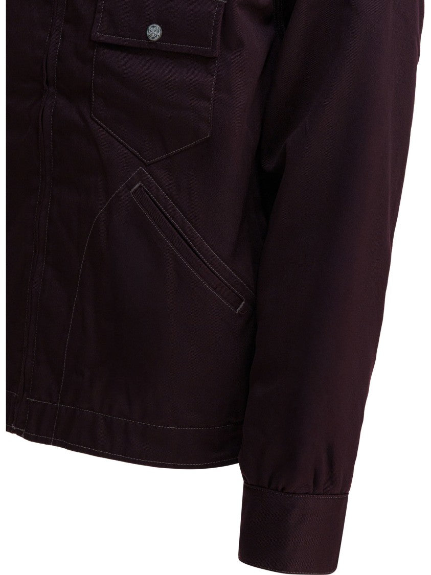 Needles Burgundy Lightweight Jacket With Quilted Interior And Classic Collar