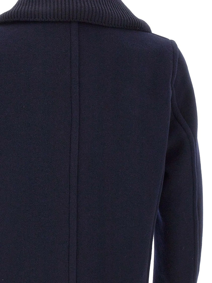 Paul & Shark Double-Breasted Wool Peacoat With Structured Silhouette