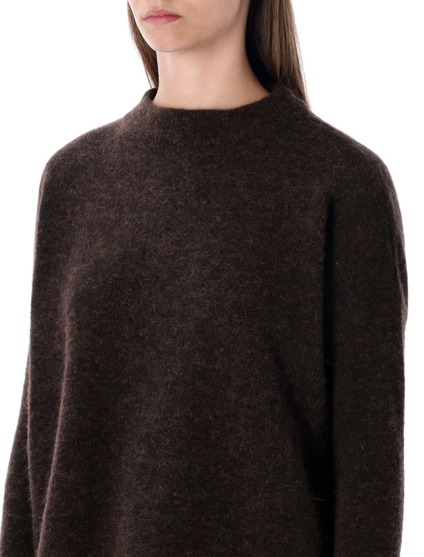 Sessùn Brown Wool Knit Sweater With Relaxed Fit