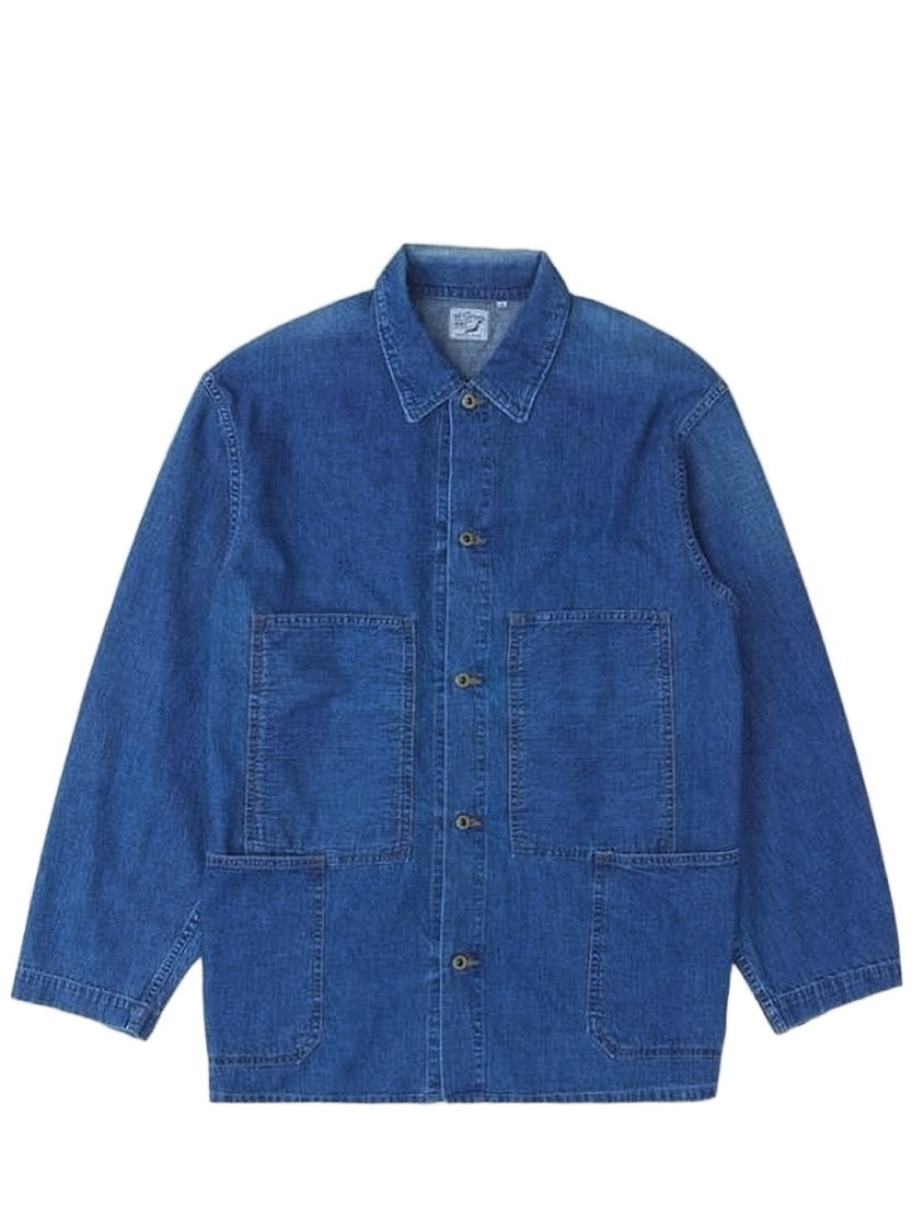 Orslow Utility Denim Jacket With Relaxed Fit And Patch Pockets