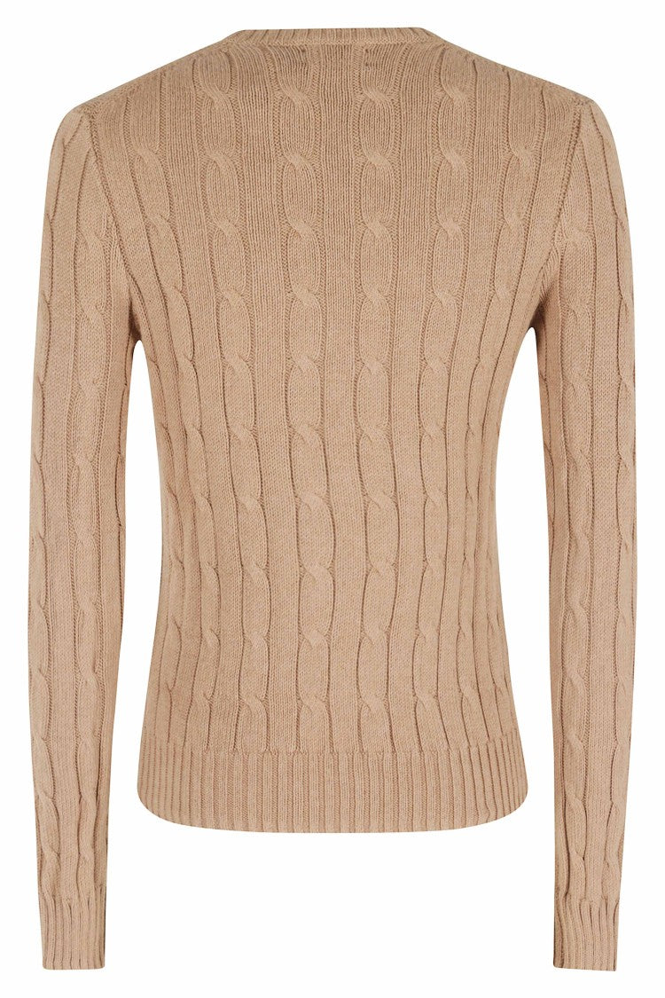 Polo Ralph Lauren Brown Long Sleeve Ribbed Round-Neck Cotton Sweater