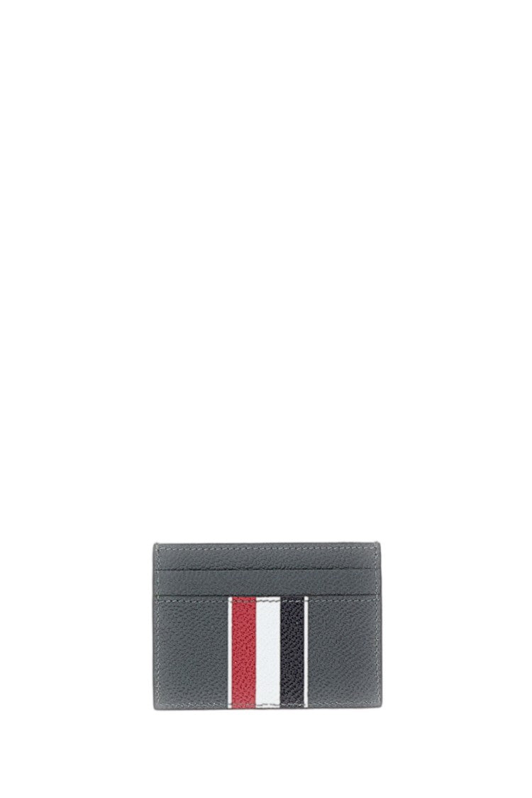 Thom Browne Grey Pebble Grain Leather Double Card Holder
