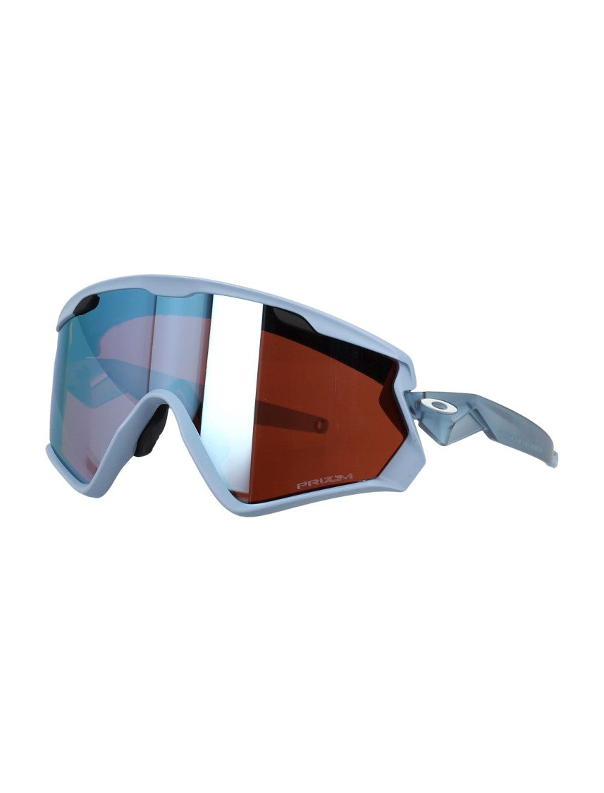 Oakley Wraparound Light Blue Sunglasses
