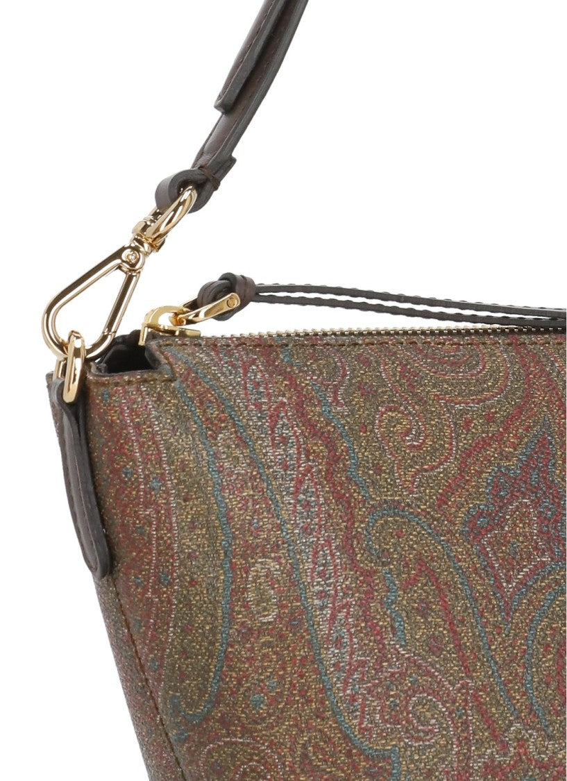 Etro Paisley Pattern Etro Shoulder Bag With Leather Accents