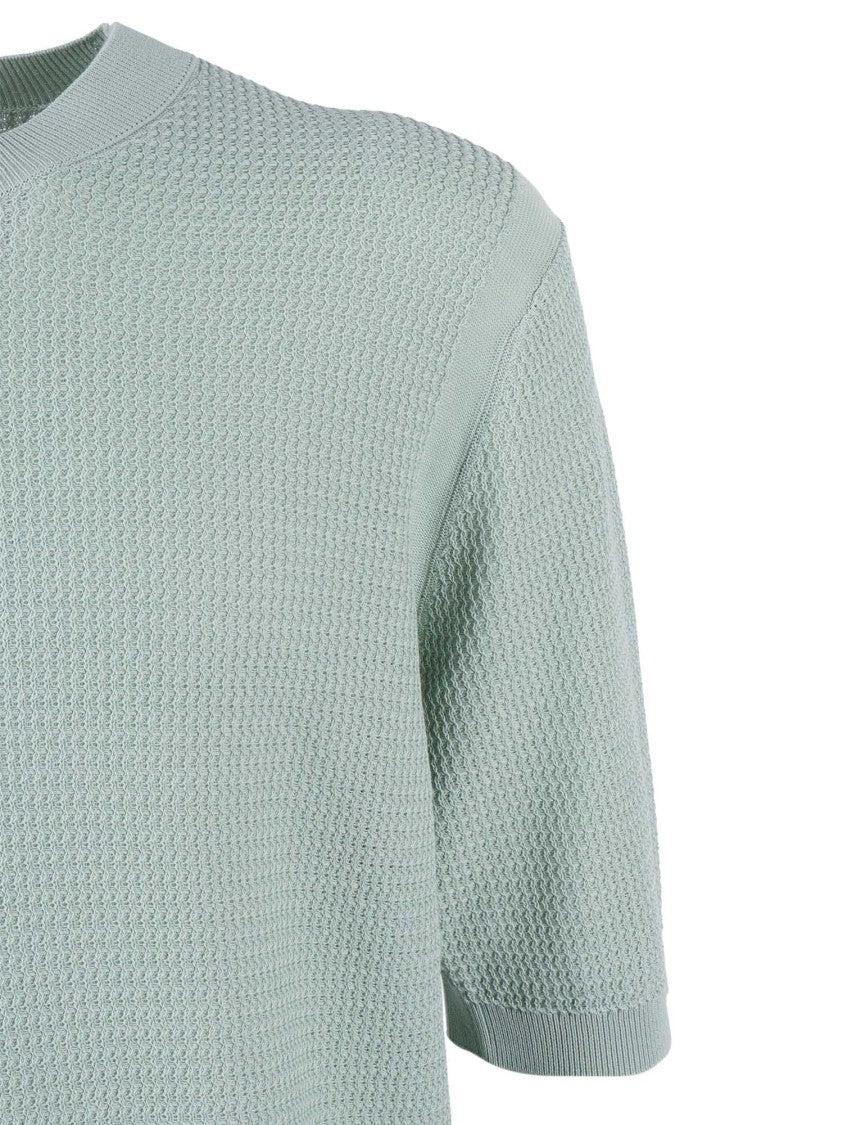Ballantyne Textured Ribbed Short Sleeve Pullover