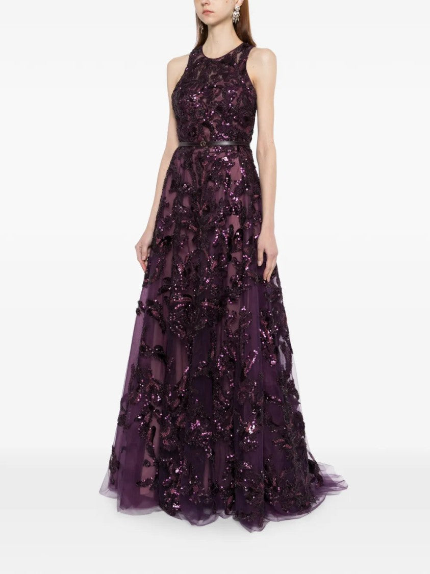 Saiid Kobeisy Embroidered Tulle Long Dress