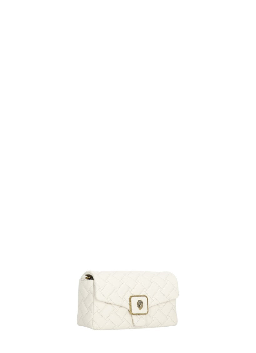 Kurt Geiger Quilted Ivory Mini Shoulder Bag With Eagle Head Detail