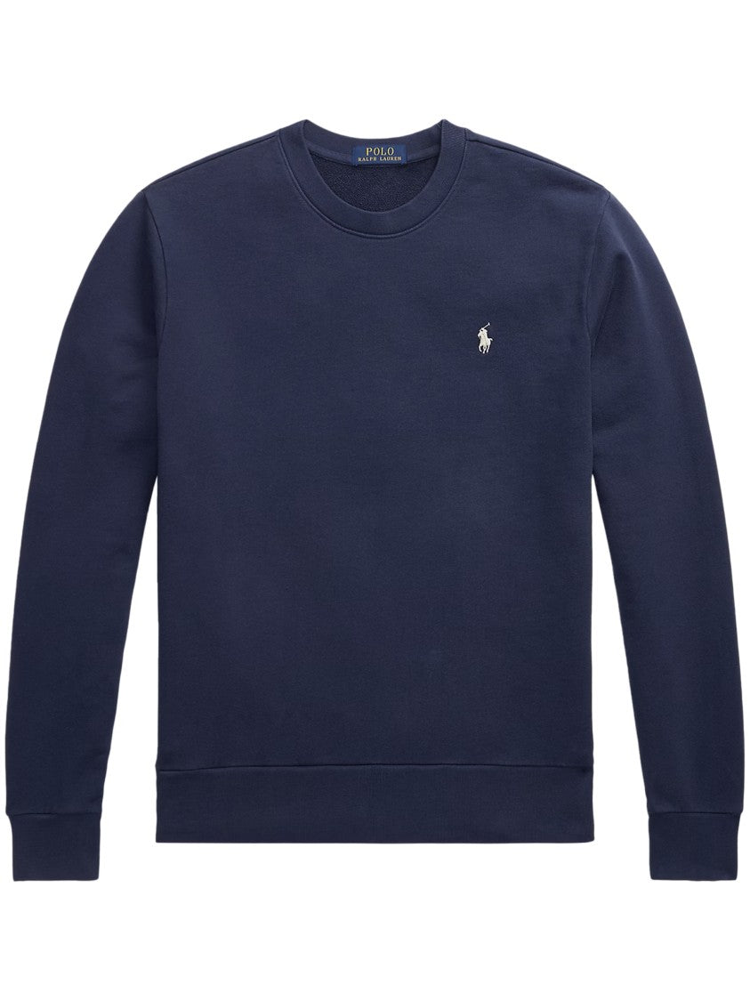 Polo Ralph Lauren Long Sleeve Navy Blue Sweatshirt With Ribbed Detailing