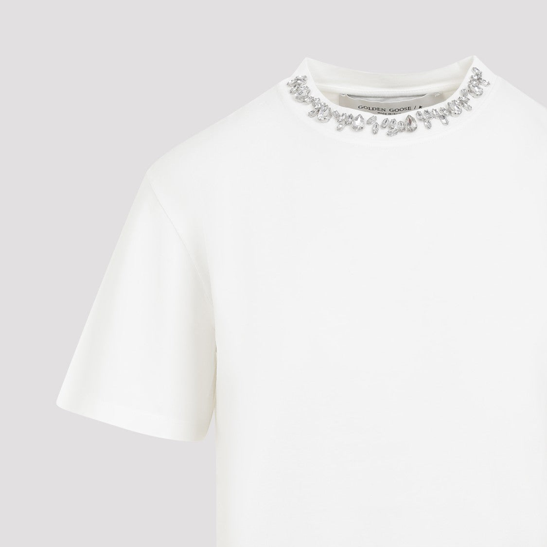 Golden Goose Vintage White Cotton W Embroidery T-Shirt