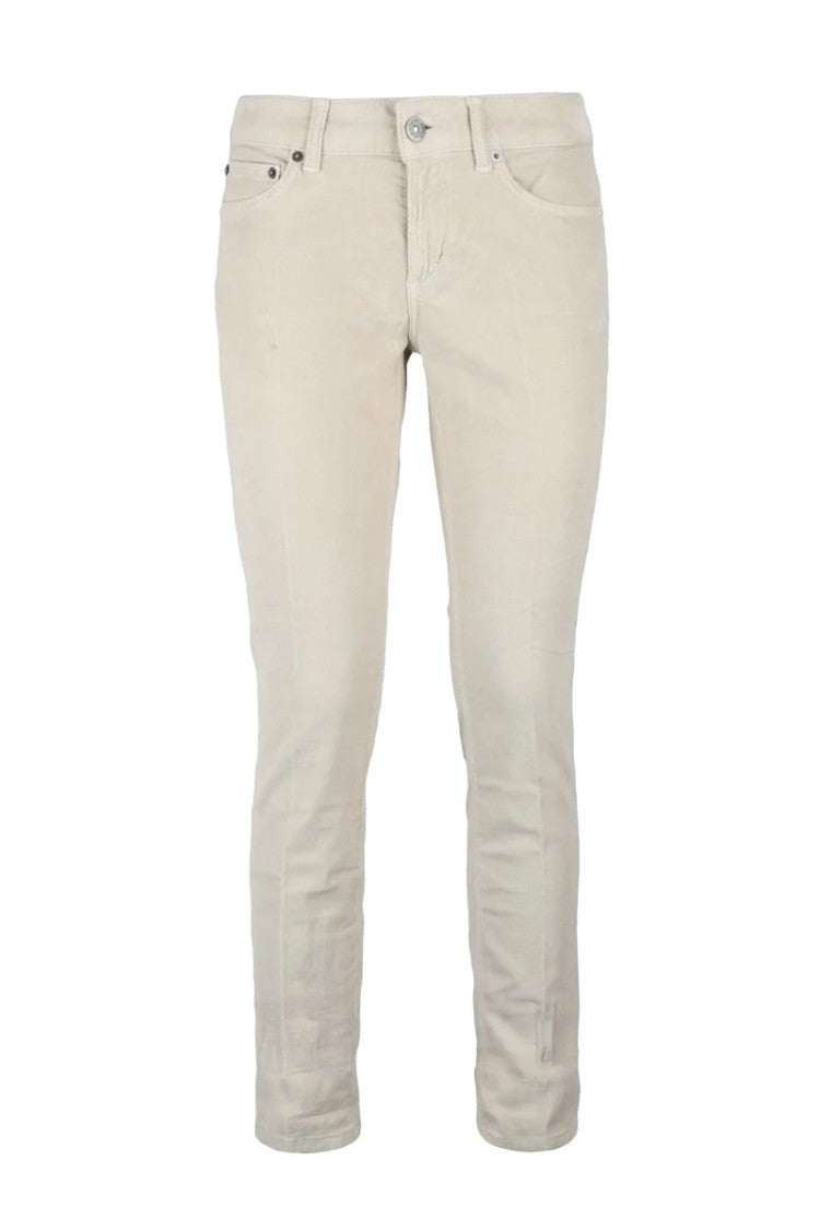 Dondup Monroe Velvet Trousers - White