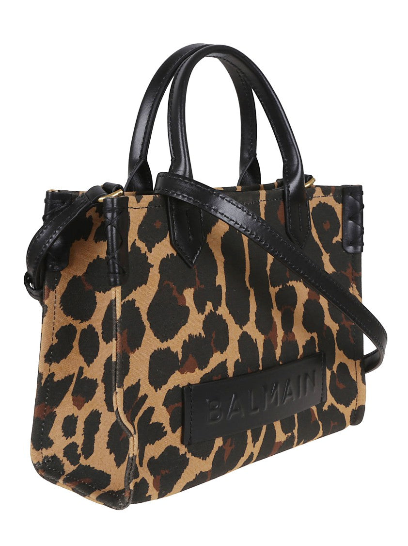 Balmain B-Army Shopper Small -Leo Canvas&Calf