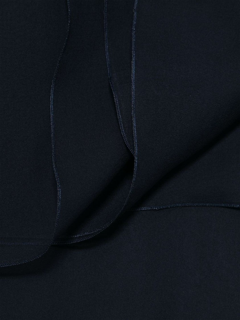 Alberta Ferretti Silk Midnight Blue Scarf