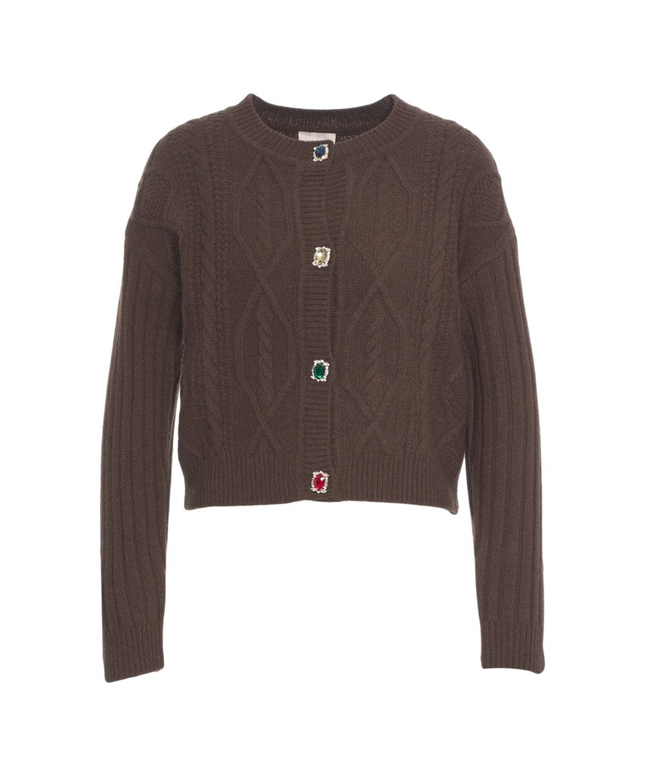 Liu Jo Cropped Cable Knit Cardigan