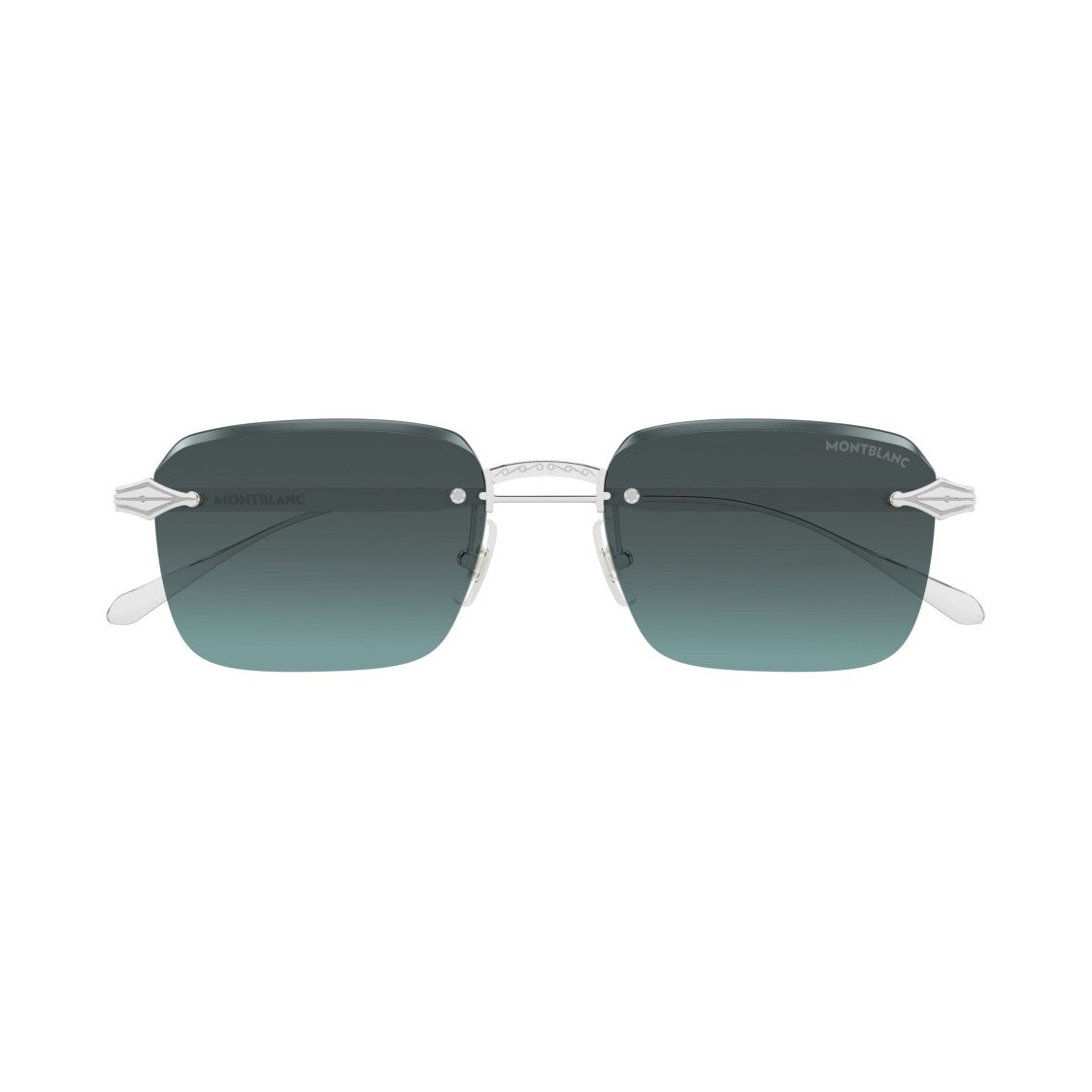 Montblanc Rimless Square Sunglasses With Gradient Lenses And Arrow Motif