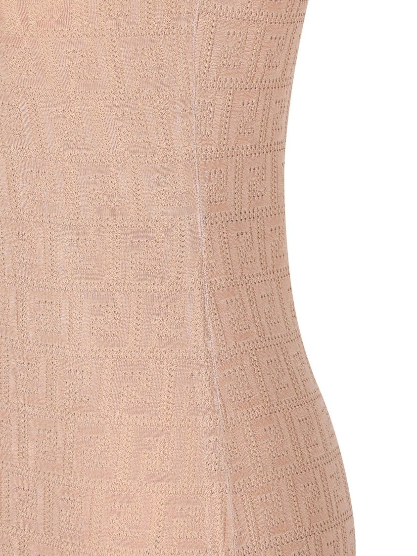 Fendi Flowing Dress In Soft Pink With Delicate Design
