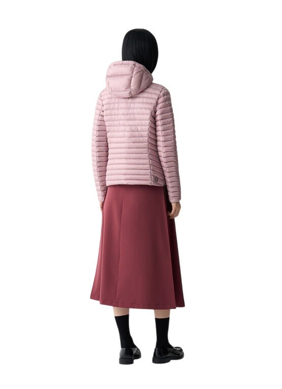 Colmar Originals Hooded Pink Down Jacket With Fitted Waist